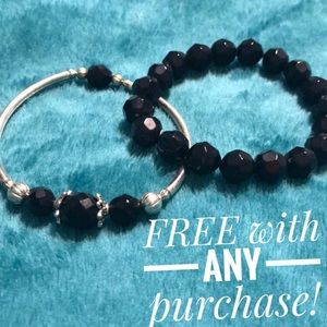 🌺 Black beaded bracelet set